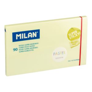 NOTA SUPER ADHESIVA MILAN 76X127 90 HOJAS AMARILLO PASTEL