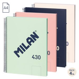 PACK 4 CUADERNOS A4 LISOS COLECCION 430 SINCE 1918 SURTIDOS