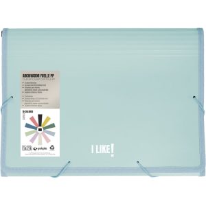 CARPETA ARCHIVADOR FUELLE GOMAS PP 13 SEPARADORES LIKE3 AZU