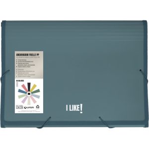 CARPETA ARCHIVADOR FUELLE GOMAS PP 13 SEPARADORES LIKE3 AZU