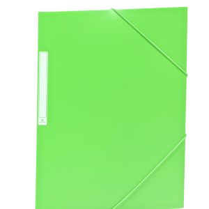 CARPETA SOLAPAS PP FOLIO ETIQUETA GOMA VERDE