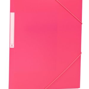 CARPETA SOLAPAS PP FOLIO ETIQUETA GOMA ROSA