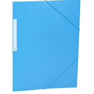 CARPETA SOLAPAS PP FOLIO ETIQUETA GOMA AZUL CLARO