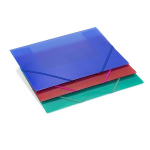 CARPETA SOLAPAS PP TRASLUCIDO FOLIO GOMA AZUL