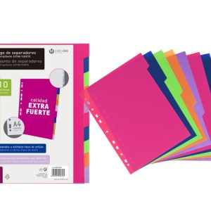 JUEGO SEPARADORES PP EXTRA FUERTE FLUORESCENTES 10 POSICION