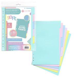 JUEGO SEPARADORES PP SOFT EXTRA FUERTE PASTEL 6 POSICIONES