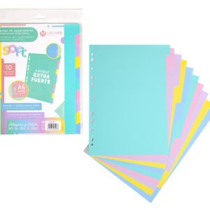 JUEGO SEPARADORES PP SOFT EXTRA FUERTE PASTEL 10 POSICIONES