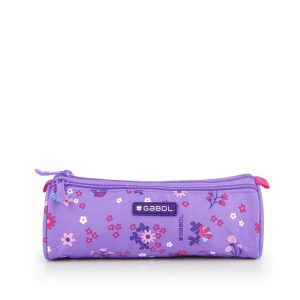 ESTUCHE TRIPLE VIOLET CON FLORES WATERPROOF