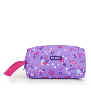 ESTUCHE NECESER VIOLET CON FLORES WATERPROOF
