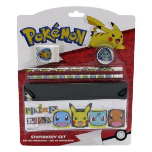 SET DE PAPELERIA CON PORTATODO POKEMON