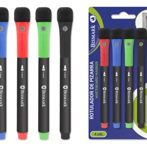 ROTULADOR PIZARRA IMANTADO CON BORRADOR PACK 4U