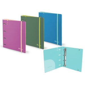 ARCHIVADOR PP BICOLOR A4 4 ANILLAS CON GOMA SURTIDOS