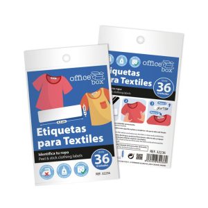 BLISTER 36 ETIQUETAS ADHESIVAS PARA TEXTILES 4,5 X 1,2 CM