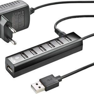 HUB USB DE 7 PUERTOS CON ADAPTADOR DE CORRIENTE IHUB7TINY