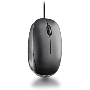 RATON OPTICO CON CABLE Y CONEXION TIPO USB-C NEGRO