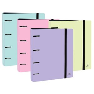 CARPEBLOC POLYFOAM 4 ANILLAS 40MM MIXTA SIN RECAMBIO PASTEL