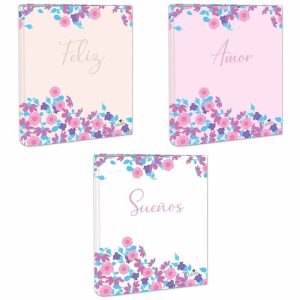 CARPETA FOLIO 4 ANILLAS 40MM MIXTA FLORES FILO SURTIDAS