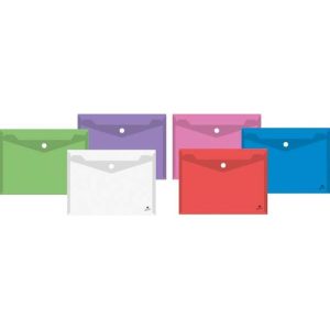 SOBRE PORTADOCUMENTOS BOTON FOLIO 12U COLORES SURTIDOS