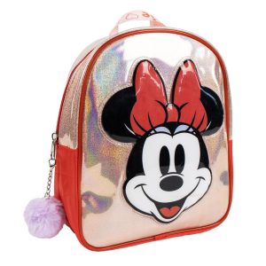 MOCHILA GUARDERIA IRIDISCENTE CON POMPON MINNIE