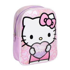 MOCHILA GUARDERIA IRIDISCENTE HELLO KITTY CORAZON CONFETTI