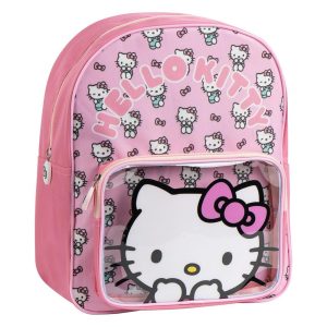 MOCHILA INFANTIL HELLO KITTY BOLSILLO TRANSPARENTE
