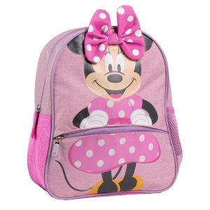 MOCHILA GUARDERIA MINNIE ROSA CON REJILLA CON LAZO 3D