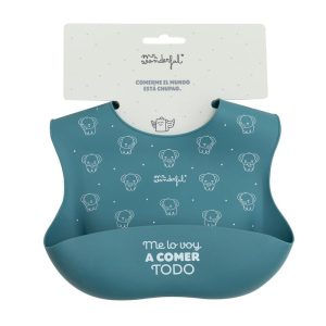 BABERO DE SILICONA AZUL - ME LO VOY A COMER TODO