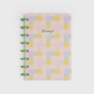 LIBRETA INTELIGENTE A5 - CUADROS AMARILLO, VERDE Y LILA