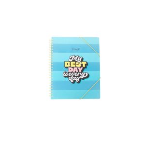 CARPETA ESPIRAL HOJAS TRANSPARENTES MY BEST DAY IS EVERY DA