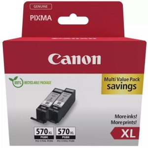 PACK CARTUCHO TINTA CANON PGI-570XL NEGRO 2 UDS