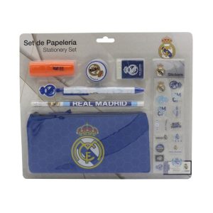 SET DE PAPELERIA CON PEGATINAS REAL MADRID