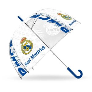 PARAGUAS TRANSPARENTE CAMPANA 46 CM REAL MADRID