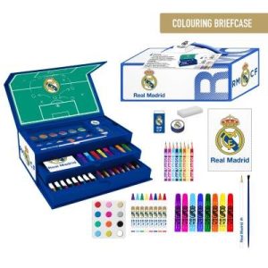 SET PAPELERIA CAJONES COLOREABLE REAL MADRID