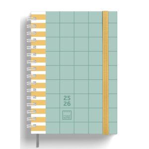 AGENDA SEMANAL A5 ESPIRAL DOBLE BLANCA 16 MESES COLOR GRID