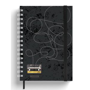 AGENDA SEMANAL A5 ESPIRAL DOBLE BLANCA 16 MESES RETRO BEATS