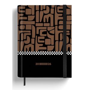 AGENDA SEMANAL A5 ESPIRAL BLANCA OCULTA 12MESES NOIR ABSTRCT