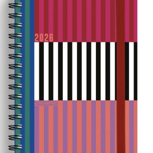 AGENDA SEMANAL A5 ESPIRAL DOBLE NEGRA VISIBLE 12 MESES LINES