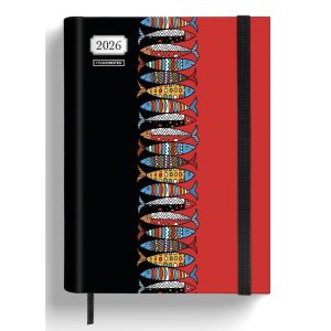 AGENDA SEMANAL A5 ESPIRAL BLANCA OCULTA 12 MESES SARDINES