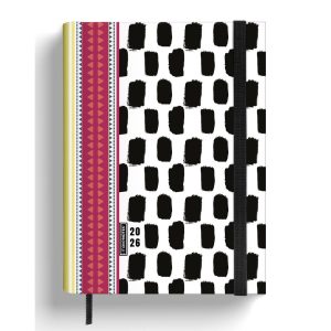 AGENDA SEMANAL A5 ESPIRAL BLANCA OCULTA 12MESES MONOSTROKES