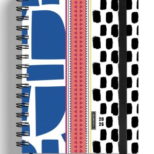 AGENDA SEMANAL A5 ESPIRAL DOBLE NEGRA 12MESES MONOSTROKES