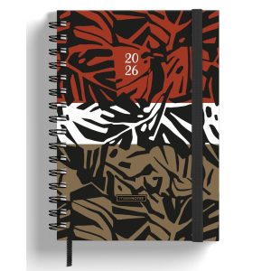 AGENDA SEMANAL A5 ESPIRAL DOBLE NEGRA 12 MESES LEAFSCAPE