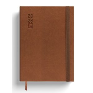 AGENDA VISTA DIARIA 2026 A5 COSIDA 12 MESES ONE COLOR HAZEL