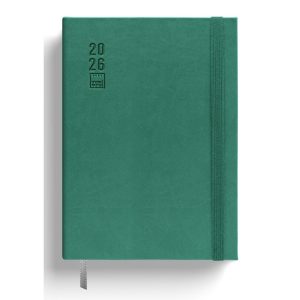 AGENDA VISTA DIARIA A5 COSIDA 12 MESES ONE COLOUR TEAL GREEN