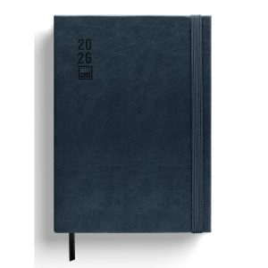 AGENDA VISTA DIARIA A5 COSIDA 12 MESES ONE COLOUR DARK BLUE