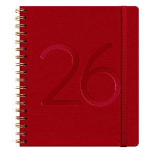 AGENDA ANUAL ESPIRAL A5 D/P ROJA 2026