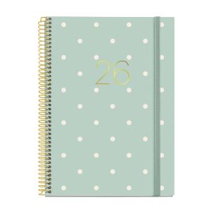 AGENDA ANUAL 2026 ESPIRAL PLUS S/V POLKA DOTS