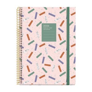 AGENDA ANUAL 2026 ESPIRAL PLUS S/V CONFETI