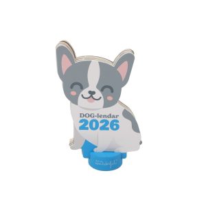 CALENDARIO DE SOBREMESA 2026 CON PEANA BULLDOG