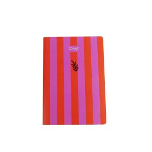 LIBRETA A5 RAYAS ROSAS Y ROJAS