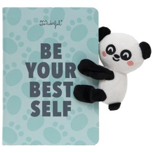 LIBRETA A5 CON PELUCHE PANDA BE YOUR BEST SELF